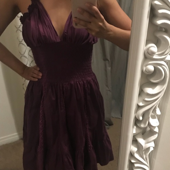 Dresses & Skirts - Plum purple woven eyelet summer dress